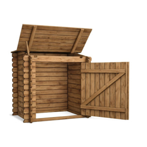 Coffre de filtration en bois traité pour piscine "Keny" -  120 x 95 x 113 cm -