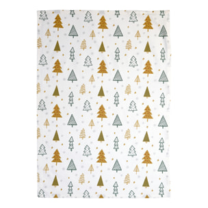 Torchons de cuisine motifs sapins en coton - Vert sapin