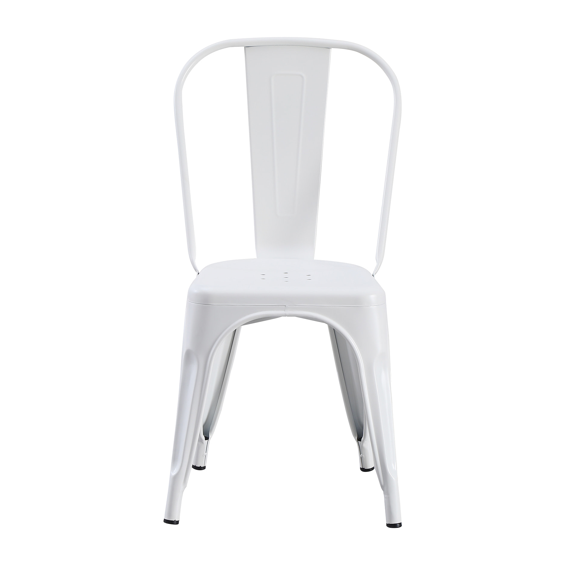 Set Da 4, Sedia Industrial Metallo Bianco per soggiorno, cucina e arredo bar