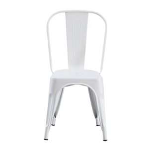 Set Da 4, Sedia Industrial Metallo Bianco per soggiorno, cucina e arredo bar