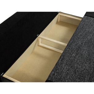 Elio - canapé 3 places convertible - avec coffre - style contemporain - Noir / Gris