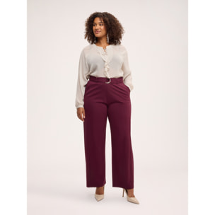Fiorella Rubino - Pantaloni Wide Leg con cintura ad anello - Bordeaux