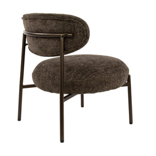 Adelia - fauteuil - pieds en métal - en tissu texturé - Marron