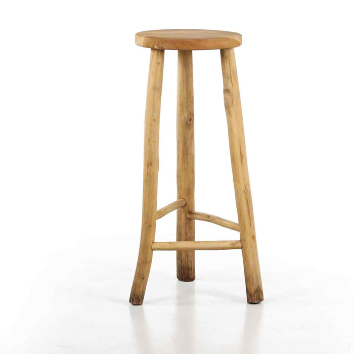 Sgabello alto in legno di teak naturale 76cm - Shein