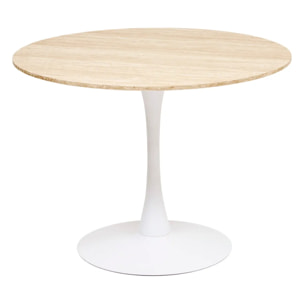 Table à manger "Elias" blanc D102x76cm