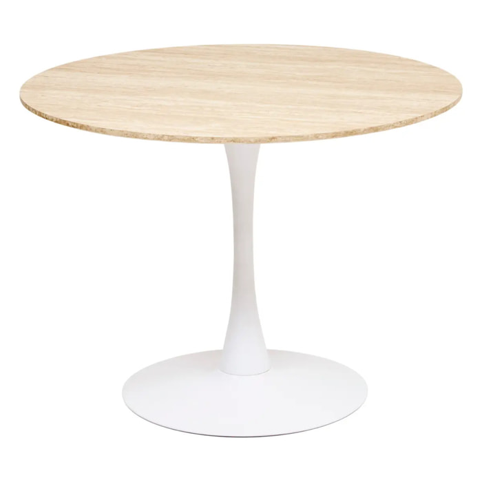 Table à manger "Elias" blanc D102x76cm