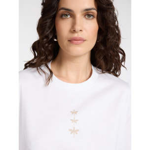 Elena Mirò - T-shirt in cotone con libellule - Bianco