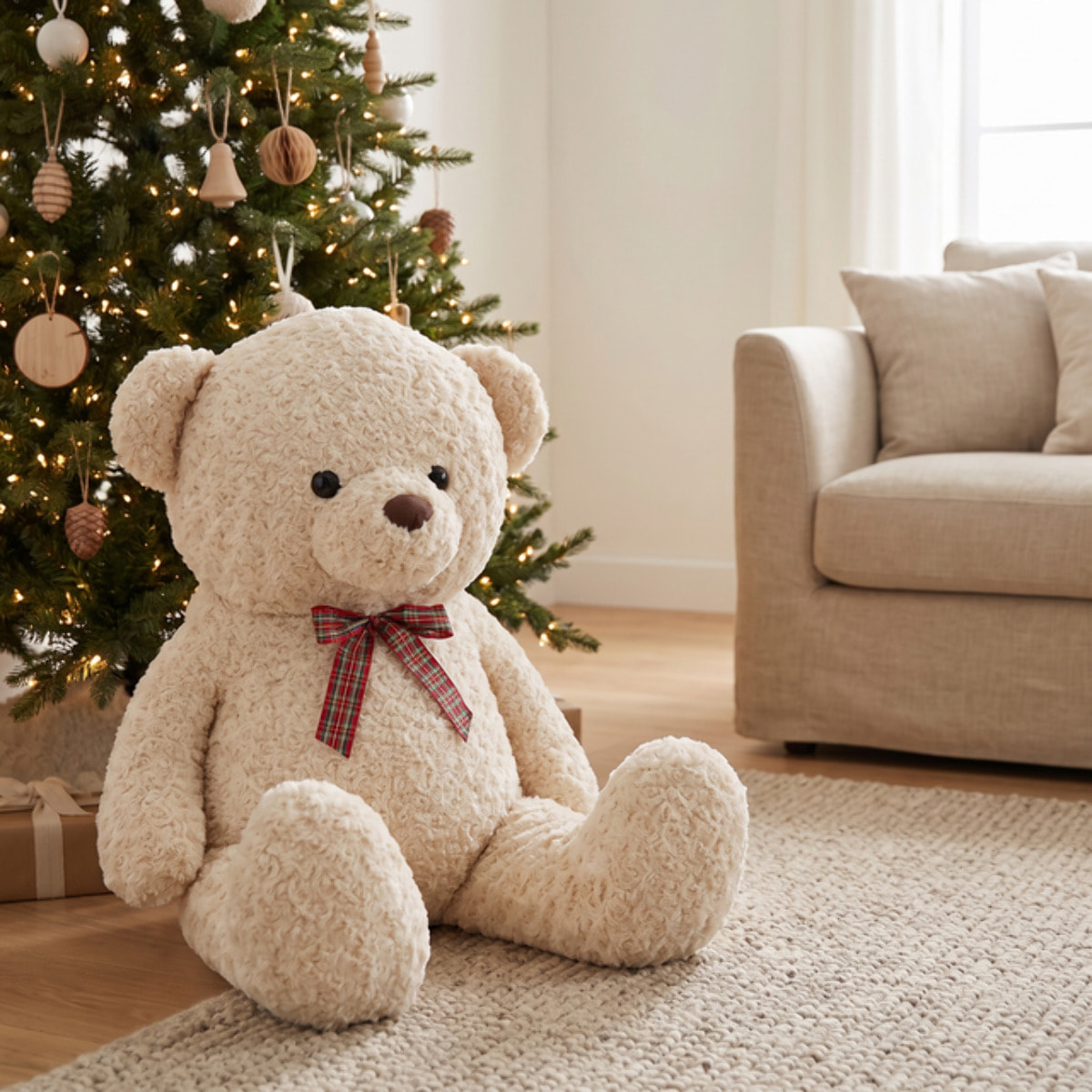 Orso di peluche gigante in poliestere - BEIGE