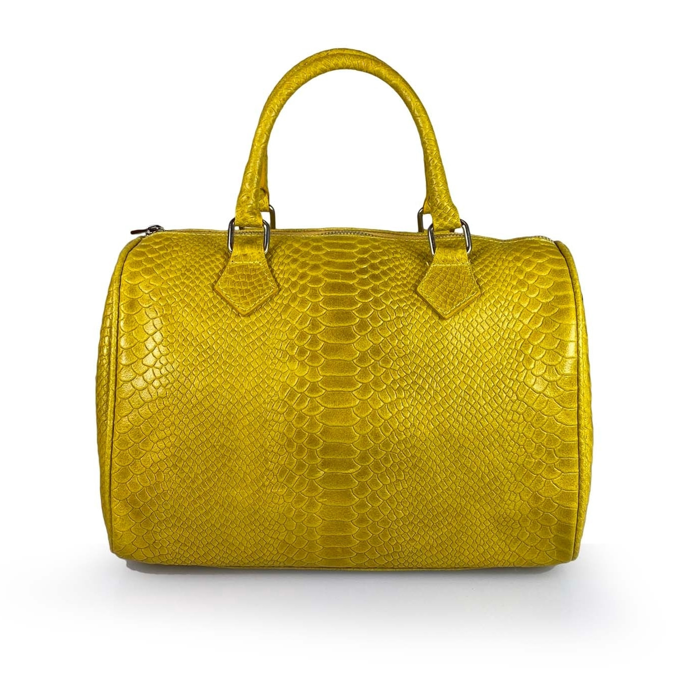 Borse Donna colore Giallo-in pelle Made in Italy 30 X 22 X 17cm