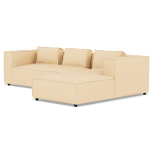 Stella - canapé d'angle droit 4 places en simili - Gris