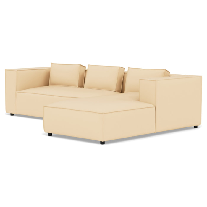 Stella - canapé d'angle droit 4 places en simili - Gris