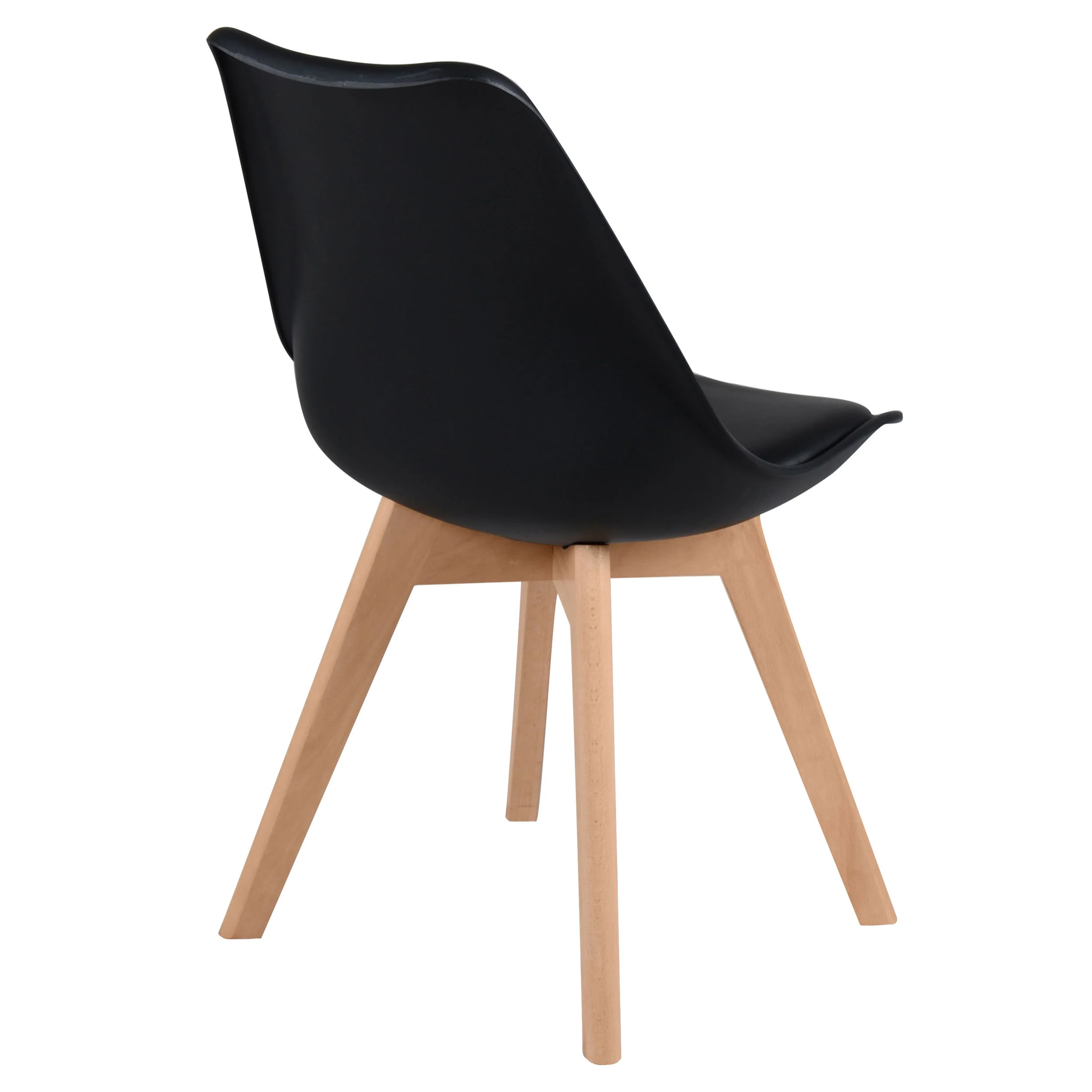 Lot de 2 chaises noires et pieds bois - Skandi