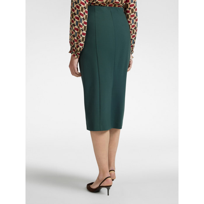 Elena Mirò - Falda lápiz en punto Milán - Verde