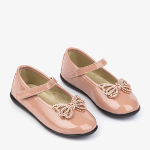 Ballerine  in vernice per bambina con fiocco e strass