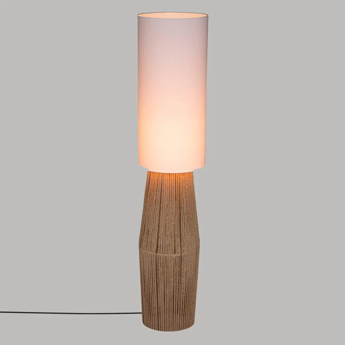 Lampadaire "Aissa" - papier et métal - blanc - H130 cm