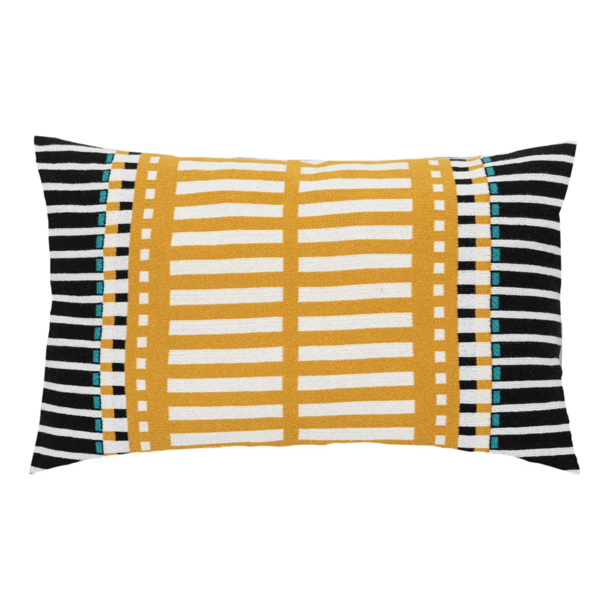 Coussin "Joyful" en tricot 38x58cm jaune ocre