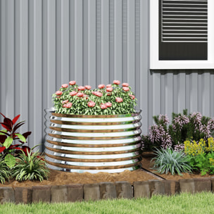 Carré potager de jardin L.160 x P.80 x H.56 cm modulable tôle d'acier galvanisée ondulée