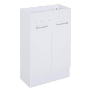 Mueble de Baño con Lavabo Cerámico Armario de Baño Bajo Lavabo con 2 Puertas Estilo Moderno Carga 50 kg 50x86x25 cm Blanco