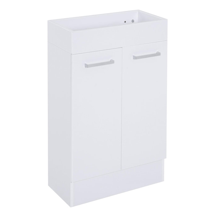 Mueble de Baño con Lavabo Cerámico Armario de Baño Bajo Lavabo con 2 Puertas Estilo Moderno Carga 50 kg 50x86x25 cm Blanco