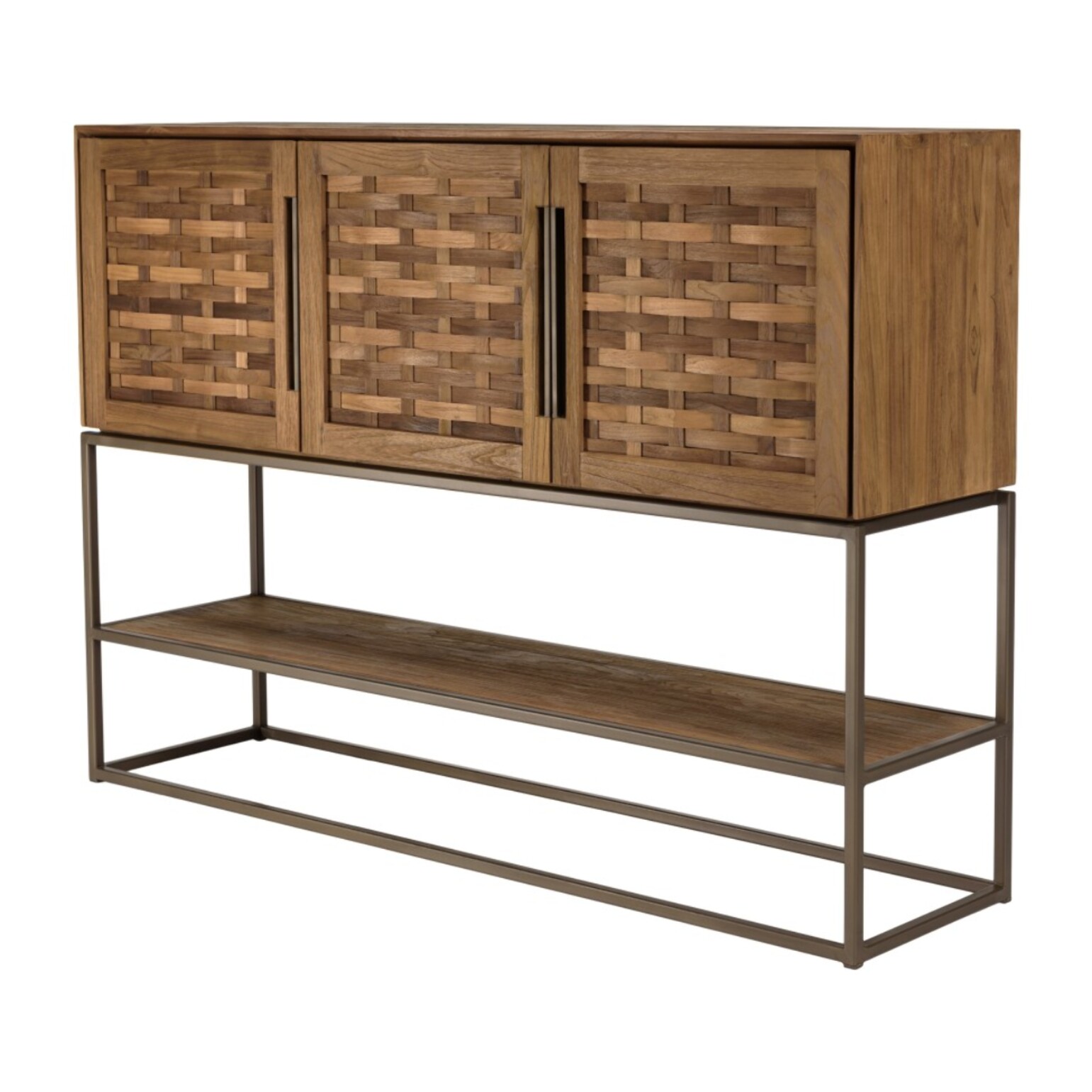 SIXTINE - Buffet en bois de teck recyclé 3 portes