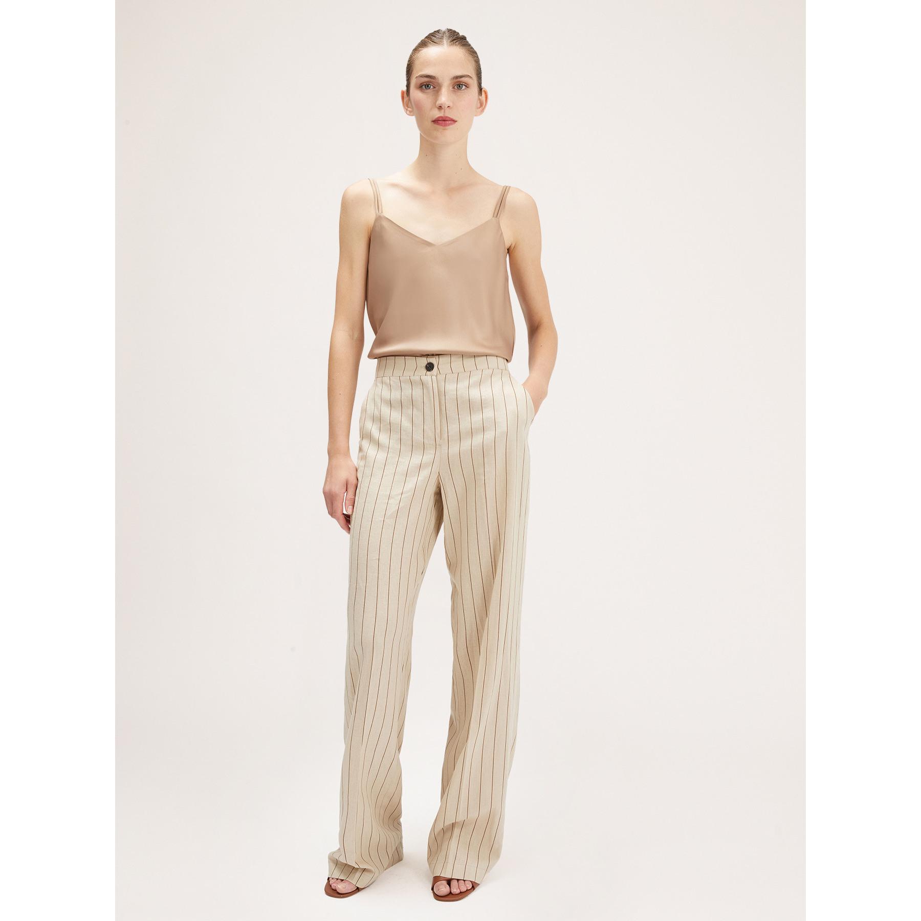 Motivi - Pantaloni palazzo gessati - Beige