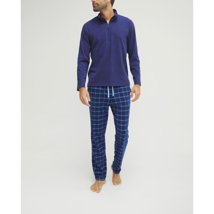 Pijama hombre cremallera cuadros
