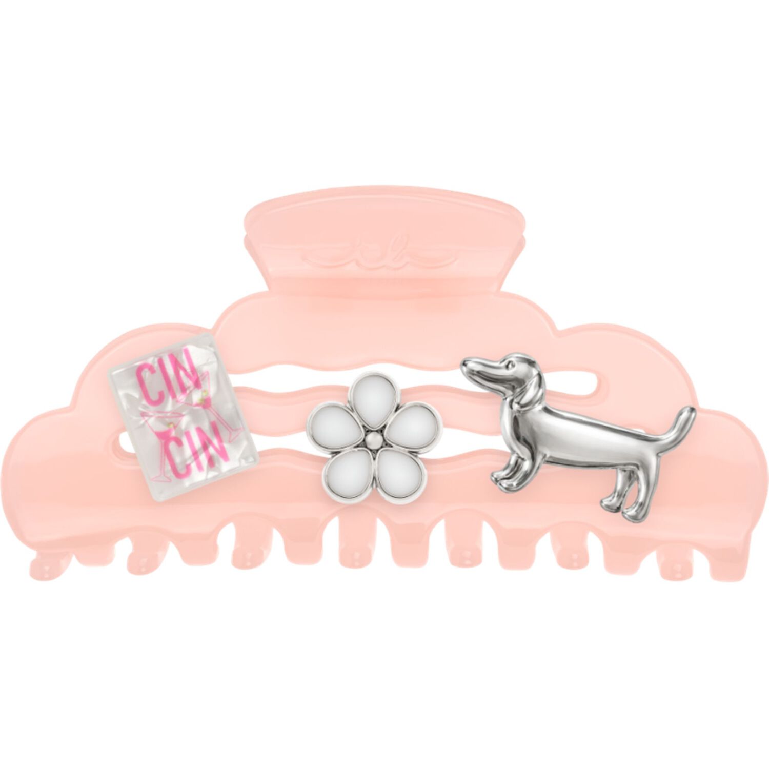 Myclaw Hug me, Baby - Pince à Cheveux Rose + 5 Charms