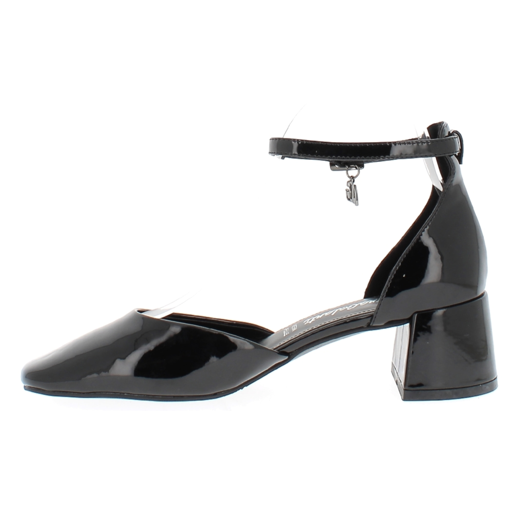 Marina Galanti Scarpe Donna Square Toe Patent Mary Jane Sandals Block Heel 50 MG W24A077 Black