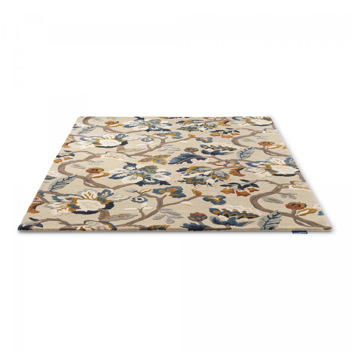 Tapis salon et chambre fait à la main en laine motif floral PIAL