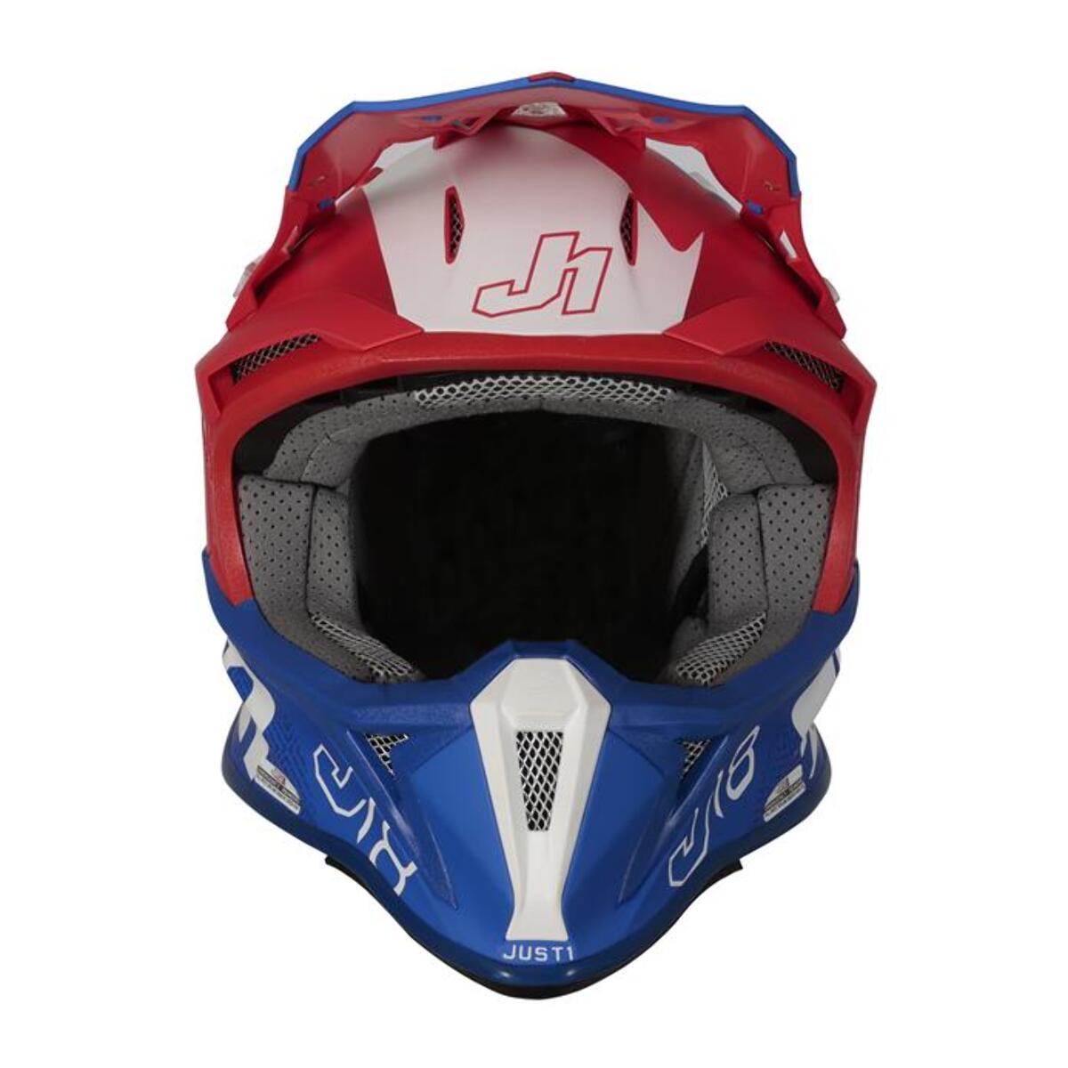 CASCO OFFROAD J18 VERTIGO BLUE WHITE RED JUST1