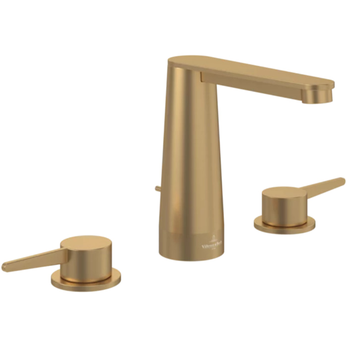 Mitigeur lavabo 3 trous Conum sans tirette Brushed Gold