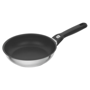 Poêle 20 cm, Inox 18/10, Noir argenté