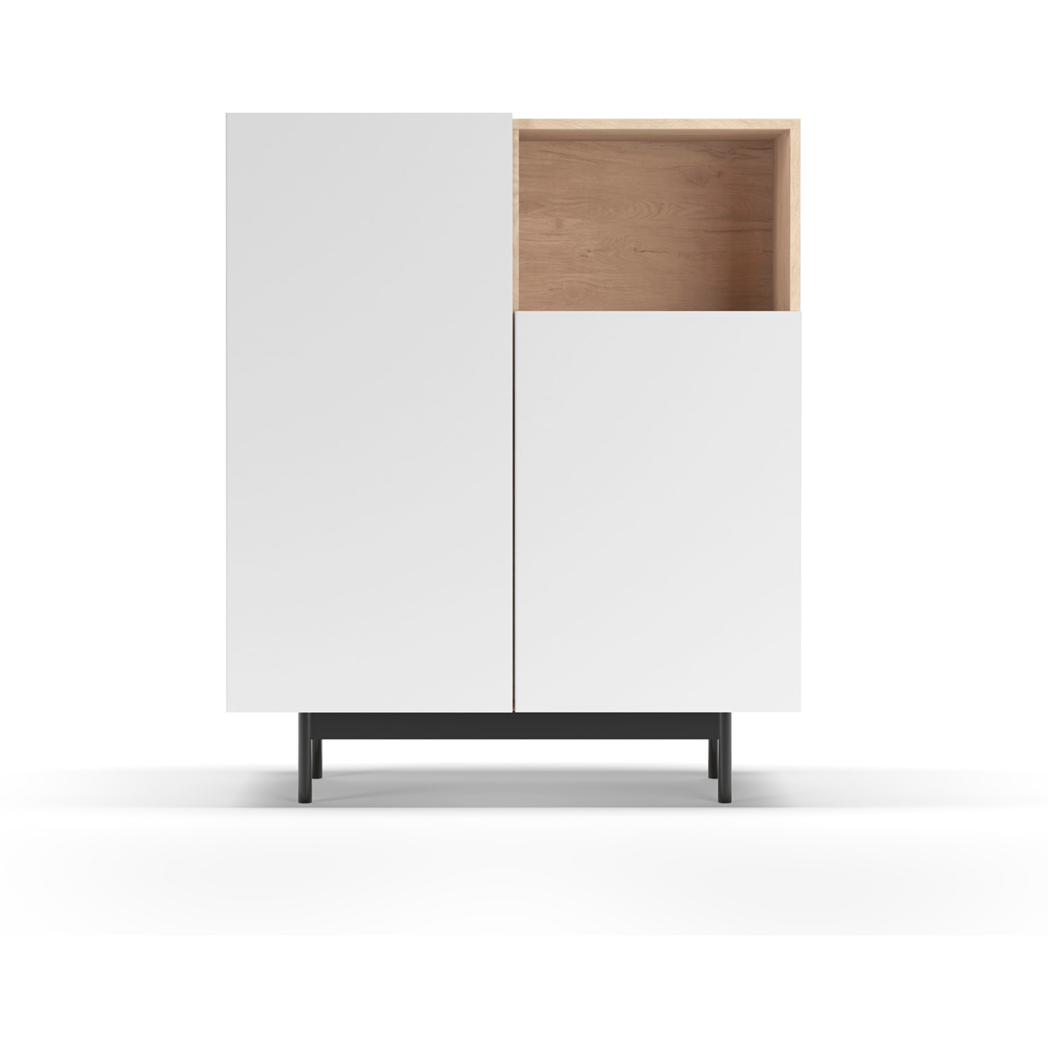 Aparador 1 hueco Printed roble y blanco 110x90x34cm