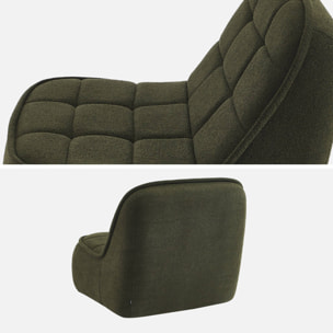 Chauffeuse bouclette texturée 1 place kaki L 93 x P 104 x H 85cm - Boni