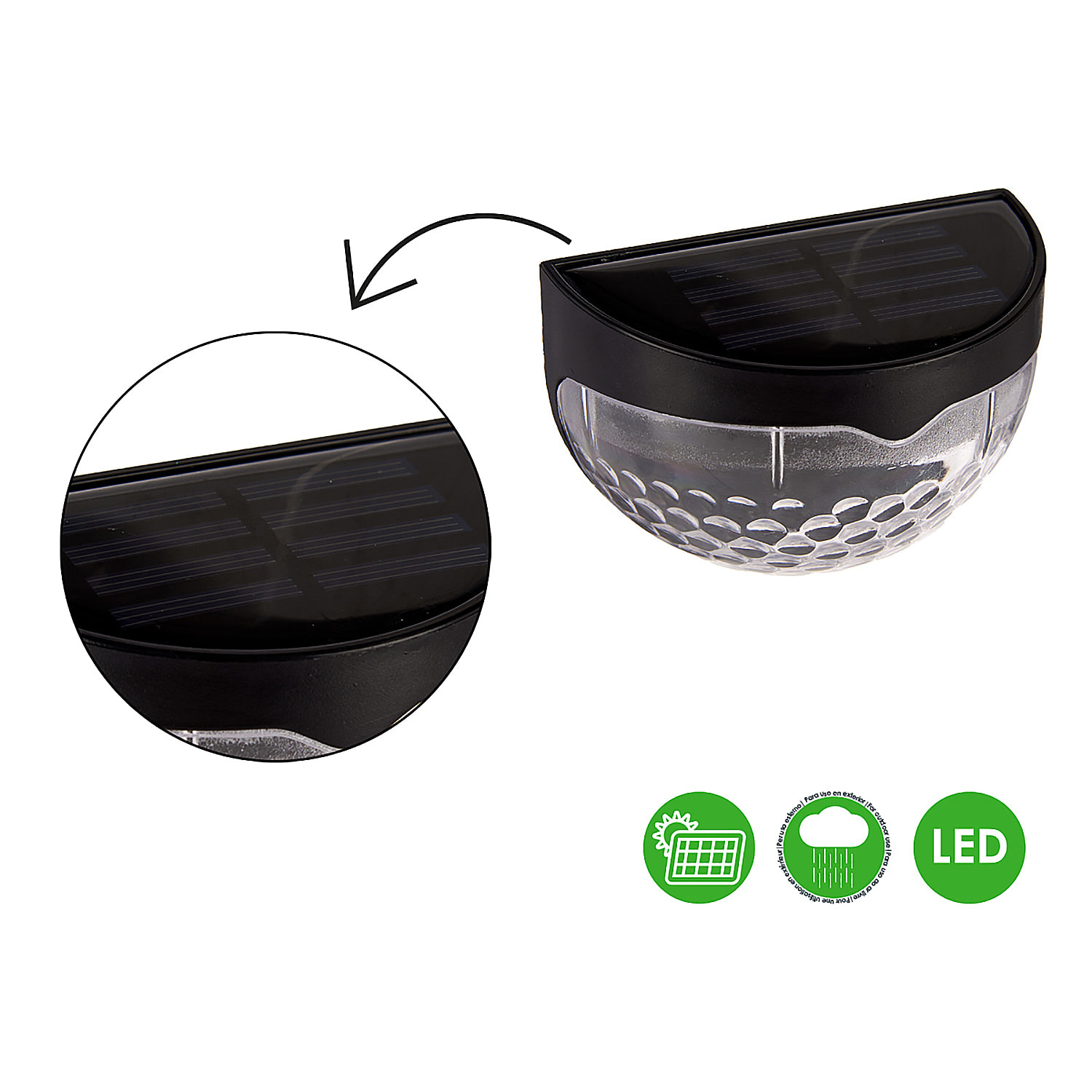 Set di luci solari da esterno con motivo di luce fredda.