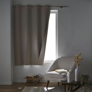 Rideau court occultant, isolant thermique et phonique en chambray - Lin