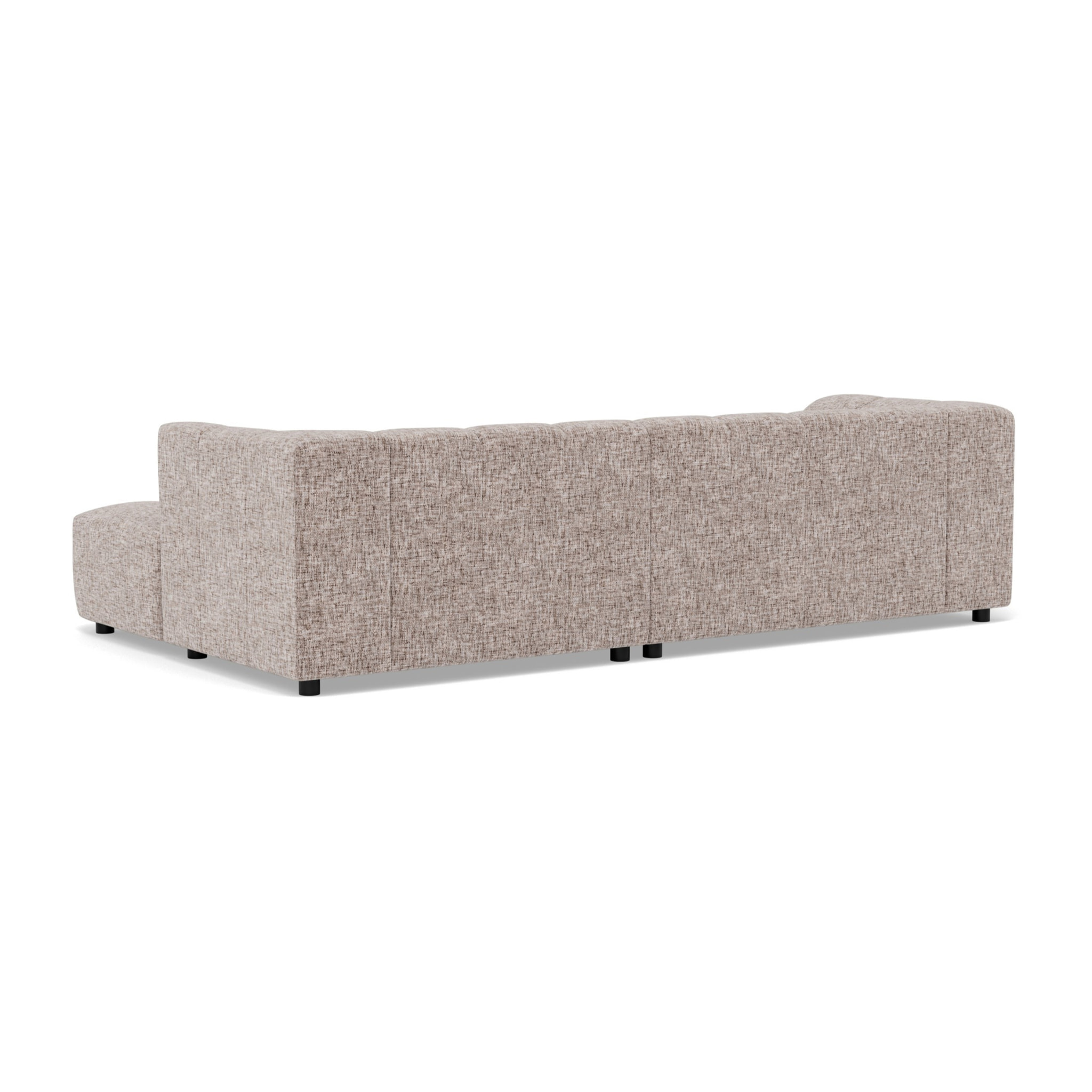 Curtis - canapé d'angle droit 4 places avec accoudoir en tissu texturé - Taupe