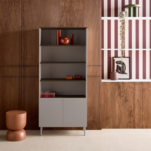 Etagère, bibliothèque métal et décor bois 6 niveaux ASHTON