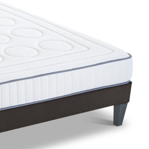 Ensemble Matelas Cristal & Sommier Kit15, 18 cm, Mémoire de Forme, Technologie Tri-Lattes, Soutien Ferme