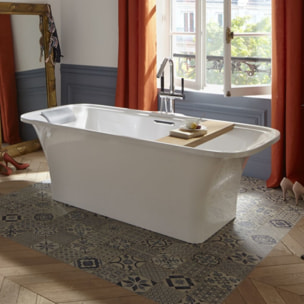 Mitigeur baignoire à encastrer au sol Grands Boulevards chrome + corps encastré