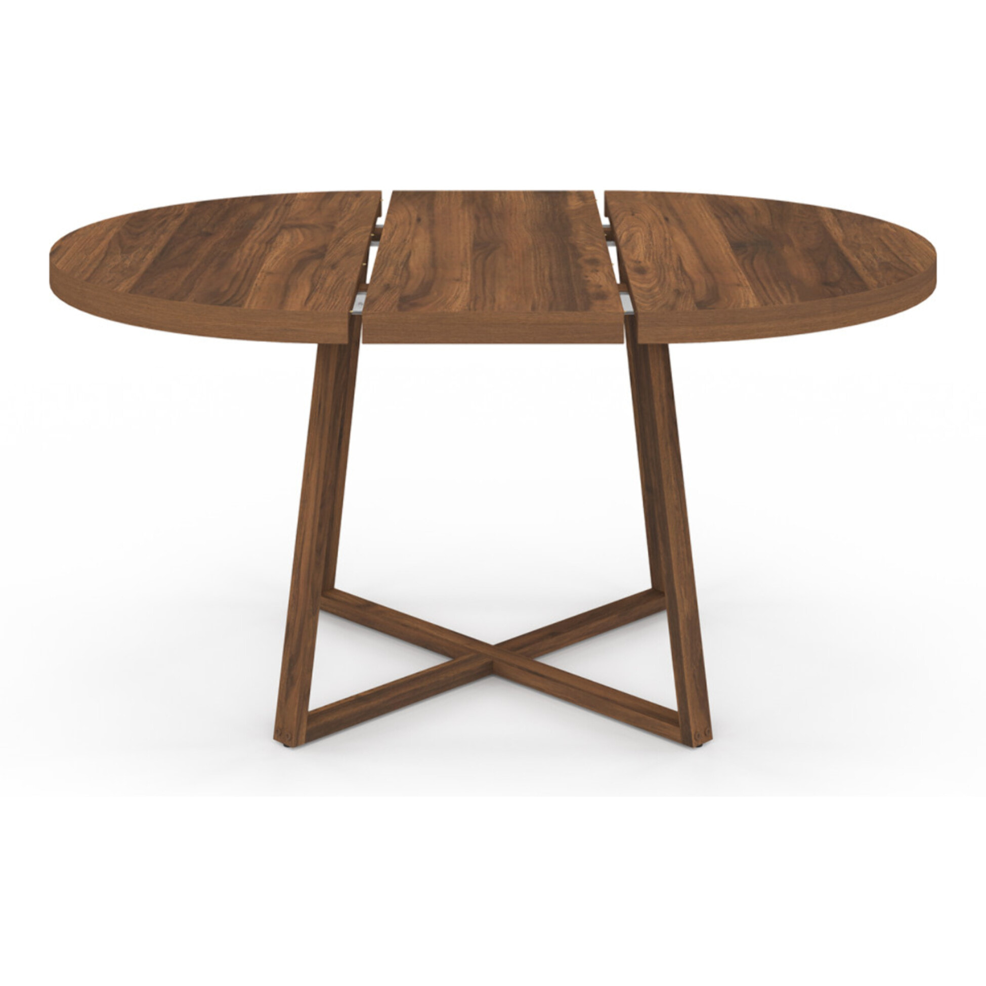 Table à manger ronde extensible Sana Ø110-150cm effet noyer