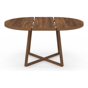 Table à manger ronde extensible Sana Ø110-150cm effet noyer