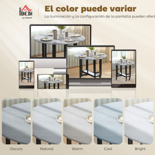 Mesa Plegable de Comedor para 2-4 Personas, Mesa de Cocina Plegable con Ruedas, Alas Abatibles, Estante Abierto, para Salón, 100x100x75 cm, Gris Cemento