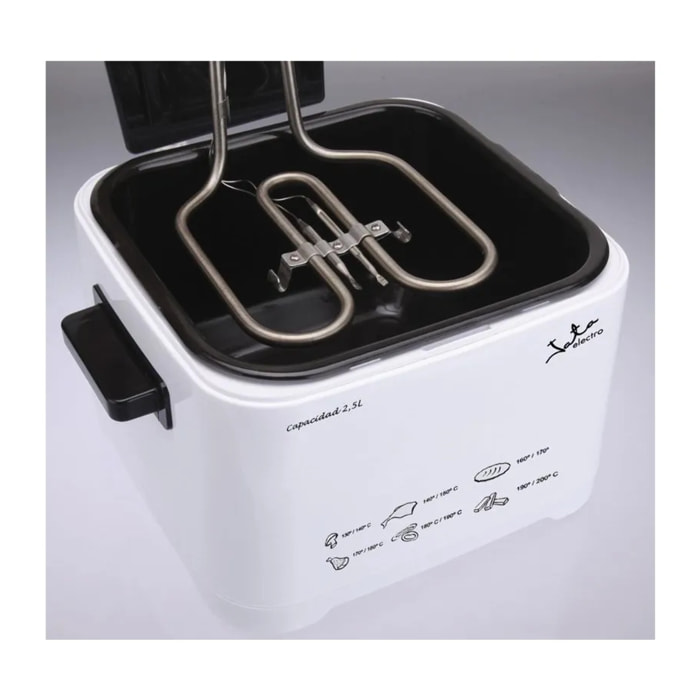 Freidora aceite JATA FR278 de 2,5 litros. Temperatura regulable. Cuba extraíble. Fácil limpieza