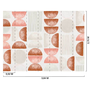 Papier peint panoramique Sphères Terre de Sienne Intissé