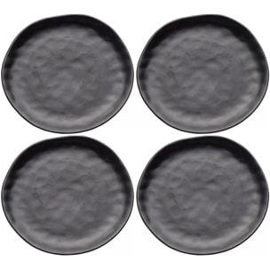 Assiettes Organic 26cm noires set de 4 Kare Design