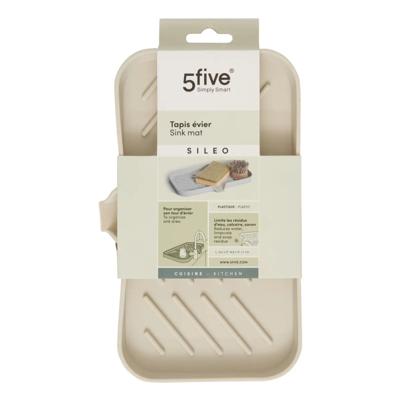 Tapis pour évier Sileo beige 24x15cm