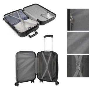 Juego De Trolley Cabina Y Neceser Itaca Havel Negro