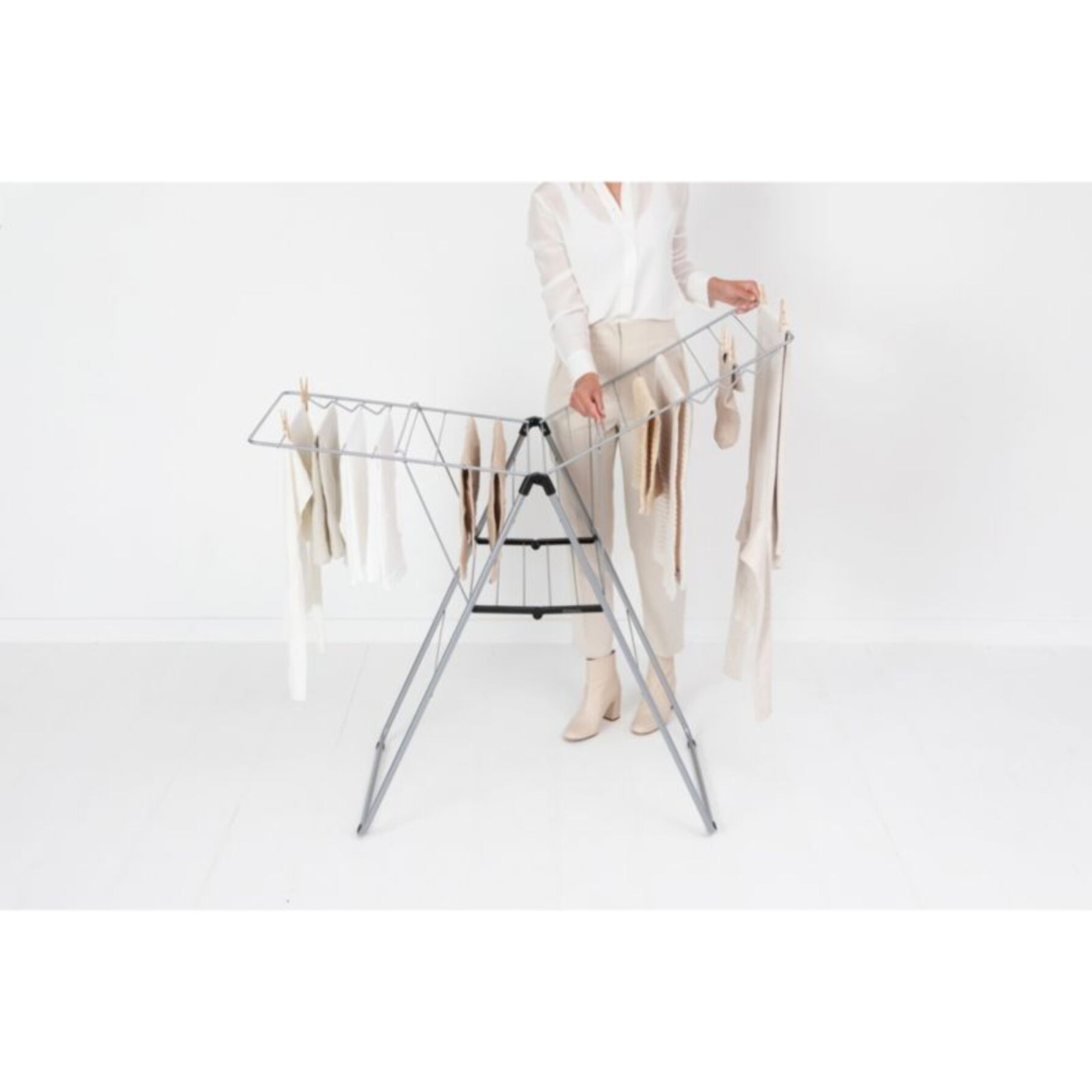 Etendoir à linge BRABANTIA Hang on 20m Metallic Grey