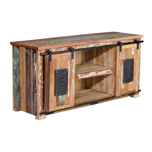Mueble TV - Madera reciclada - 130x40x62cm